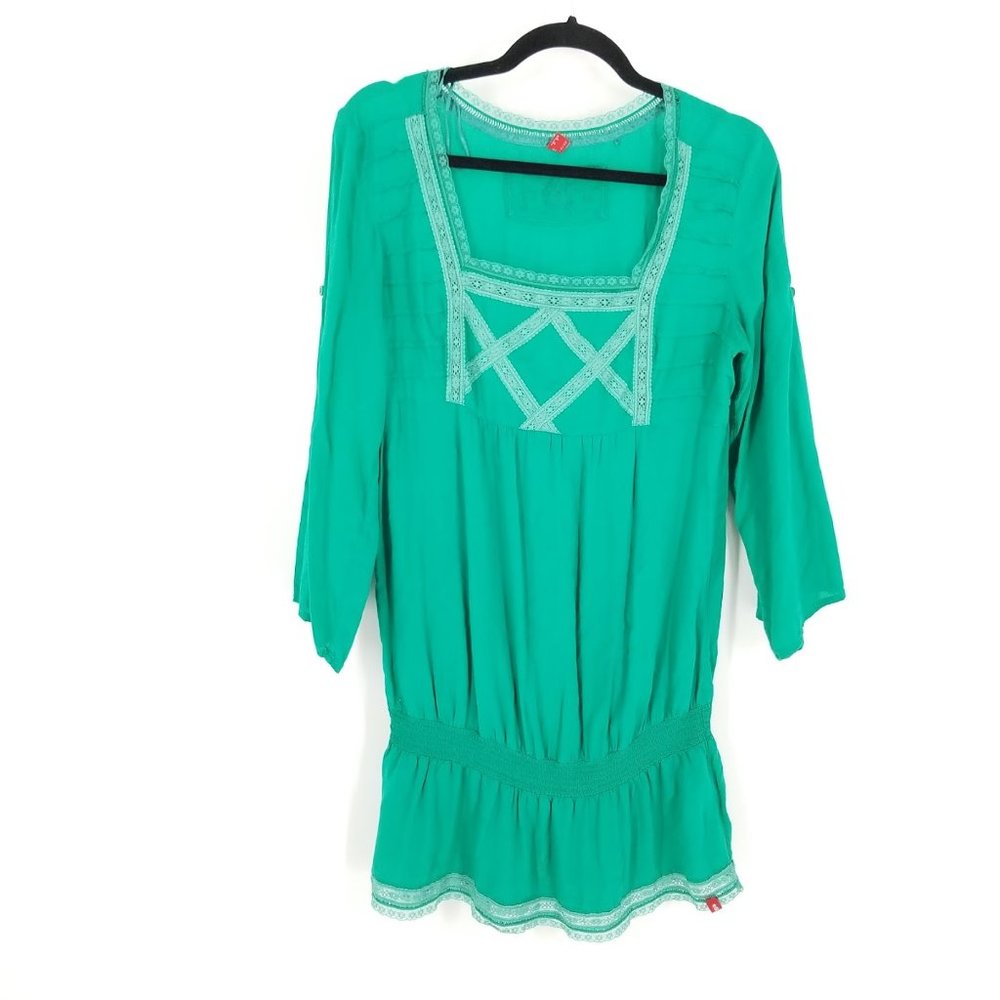EDC Tunic Blouse 3/4 Sleeve with Lace Details size Medium
